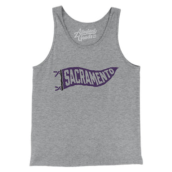 Sacramento Pennant Men/Unisex Tank Top-Athletic Heather-Allegiant Goods Co. Vintage Sports Apparel