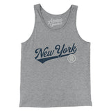 New York Vintage Script Men/Unisex Tank Top-Athletic Heather-Allegiant Goods Co. Vintage Sports Apparel