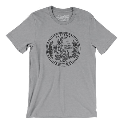 Alabama State Quarter Men/Unisex T-Shirt-Athletic Heather-Allegiant Goods Co. Vintage Sports Apparel