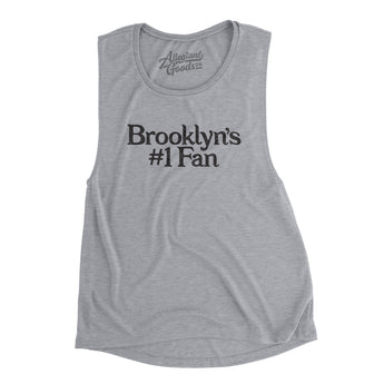 Brooklyn's Number 1 Fan Women's Flowey Scoopneck Muscle Tank-Athletic Heather-Allegiant Goods Co. Vintage Sports Apparel