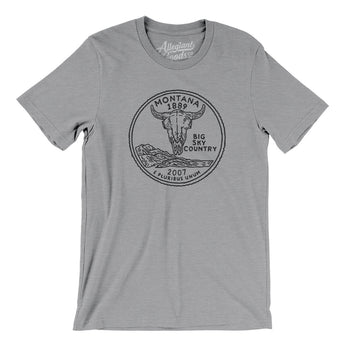 Montana State Quarter Men/Unisex T-Shirt-Athletic Heather-Allegiant Goods Co. Vintage Sports Apparel