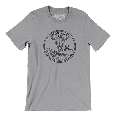 Montana State Quarter Men/Unisex T-Shirt-Athletic Heather-Allegiant Goods Co. Vintage Sports Apparel