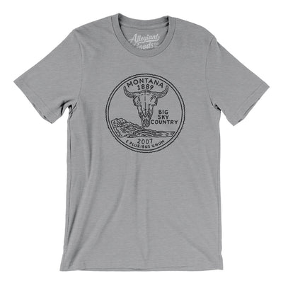 Montana State Quarter Men/Unisex T-Shirt-Athletic Heather-Allegiant Goods Co. Vintage Sports Apparel