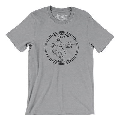 Wyoming State Quarter Men/Unisex T-Shirt-Athletic Heather-Allegiant Goods Co. Vintage Sports Apparel