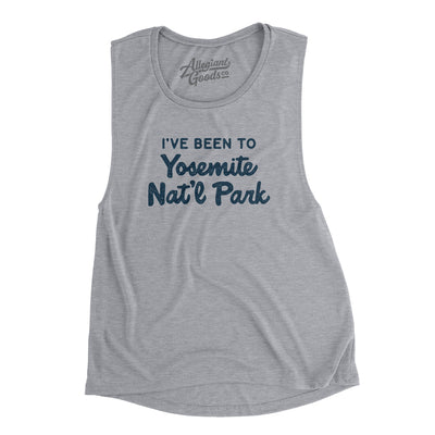 I've Been To Yosemite National Park Women's Flowey Scoopneck Muscle Tank-Athletic Heather-Allegiant Goods Co. Vintage Sports Apparel