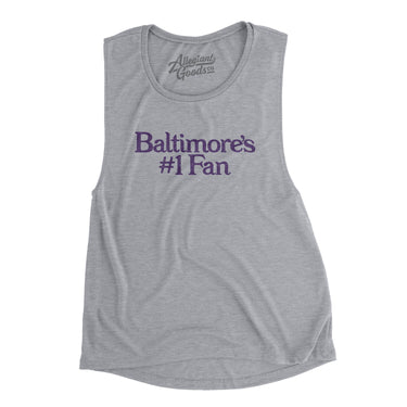 Baltimore's Number 1 Fan Women's Flowey Scoopneck Muscle Tank-Allegiant Goods Co. Vintage Sports Apparel