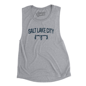 Salt Lake City Cycling Women's Flowey Scoopneck Muscle Tank-Athletic Heather-Allegiant Goods Co. Vintage Sports Apparel