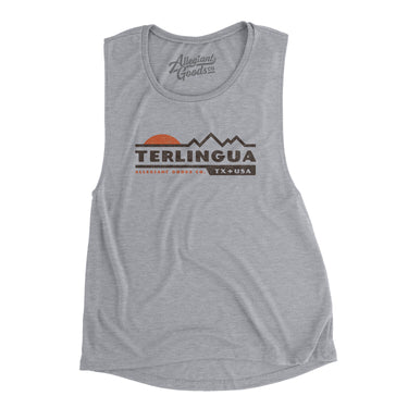 Terlingua Mountain Sunset Women's Flowey Scoopneck Muscle Tank-Athletic Heather-Allegiant Goods Co. Vintage Sports Apparel