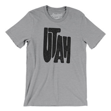 Utah State Shape Text Men/Unisex T-Shirt-Allegiant Goods Co. Vintage Sports Apparel