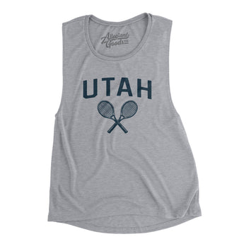 Utah Tennis Women's Flowey Scoopneck Muscle Tank-Athletic Heather-Allegiant Goods Co. Vintage Sports Apparel