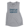 There's No Place Like Nashville Women's Flowey Scoopneck Muscle Tank-Athletic Heather-Allegiant Goods Co. Vintage Sports Apparel