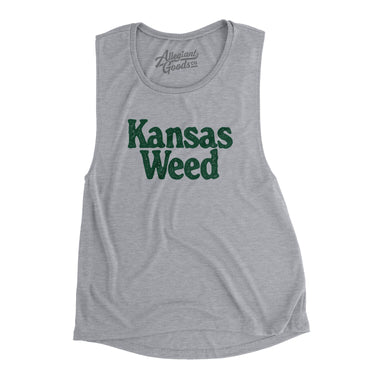 Kansas Weed Women's Flowey Scoopneck Muscle Tank-Athletic Heather-Allegiant Goods Co. Vintage Sports Apparel