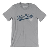 New York Vintage Script Men/Unisex T-Shirt-Athletic Heather-Allegiant Goods Co. Vintage Sports Apparel