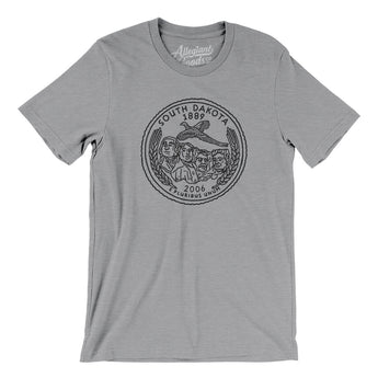 South Dakota State Quarter Men/Unisex T-Shirt-Athletic Heather-Allegiant Goods Co. Vintage Sports Apparel