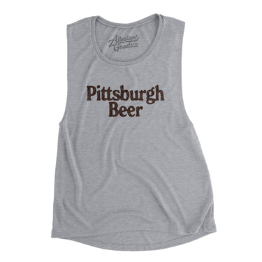 Pittsburgh Beer Women's Flowey Scoopneck Muscle Tank-Athletic Heather-Allegiant Goods Co. Vintage Sports Apparel