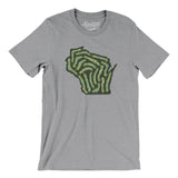 Wisconsin Golf Course Map Men/Unisex T-Shirt-Athletic Heather-Allegiant Goods Co. Vintage Sports Apparel