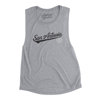 San Antonio Vintage Script Women's Flowey Scoopneck Muscle Tank-Allegiant Goods Co. Vintage Sports Apparel