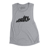 Kentucky State Shape Text Women's Flowey Scoopneck Muscle Tank-Athletic Heather-Allegiant Goods Co. Vintage Sports Apparel