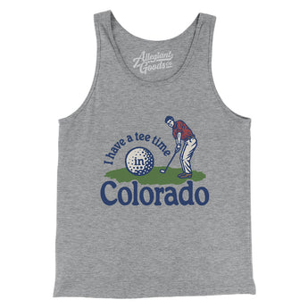 I Have A Tee Time In Colorado Men/Unisex Tank Top-Athletic Heather-Allegiant Goods Co. Vintage Sports Apparel