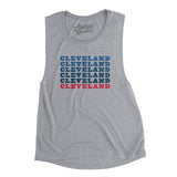 Cleveland Repeat Women's Flowey Scoopneck Muscle Tank-Athletic Heather-Allegiant Goods Co. Vintage Sports Apparel