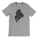 Maine State Shape Text Men/Unisex T-Shirt-Allegiant Goods Co. Vintage Sports Apparel
