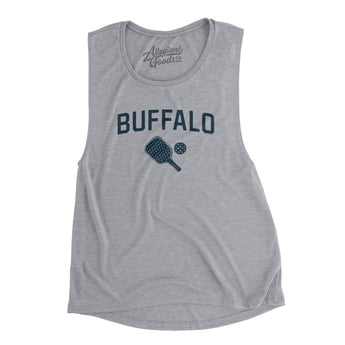 Buffalo Pickleball Women's Flowey Scoopneck Muscle Tank-Athletic Heather-Allegiant Goods Co. Vintage Sports Apparel