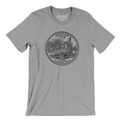 Arizona State Quarter Men/Unisex T-Shirt-Athletic Heather-Allegiant Goods Co. Vintage Sports Apparel