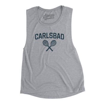 Carlsbad Tennis Women's Flowey Scoopneck Muscle Tank-Athletic Heather-Allegiant Goods Co. Vintage Sports Apparel