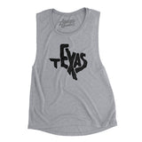 Texas State Shape Text Women's Flowey Scoopneck Muscle Tank-Allegiant Goods Co. Vintage Sports Apparel