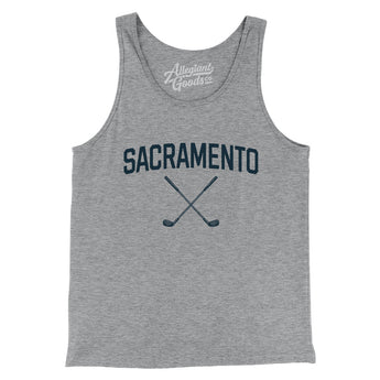 Sacramento Golf Men/Unisex Tank Top-Athletic Heather-Allegiant Goods Co. Vintage Sports Apparel