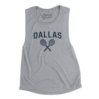 Dallas Tennis Women's Flowey Scoopneck Muscle Tank-Athletic Heather-Allegiant Goods Co. Vintage Sports Apparel