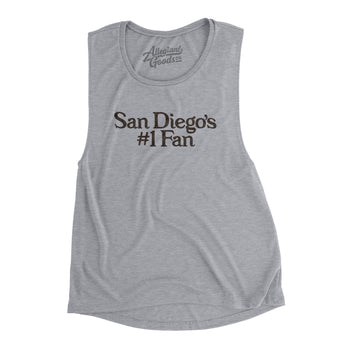 San Diego's Number 1 Fan Women's Flowey Scoopneck Muscle Tank-Allegiant Goods Co. Vintage Sports Apparel