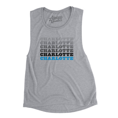 Charlotte Repeat Women's Flowey Scoopneck Muscle Tank-Allegiant Goods Co. Vintage Sports Apparel