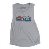 Santa Fe Mountain Sunset Women's Flowey Scoopneck Muscle Tank-Athletic Heather-Allegiant Goods Co. Vintage Sports Apparel