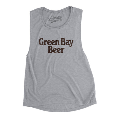 Green Bay Beer Women's Flowey Scoopneck Muscle Tank-Athletic Heather-Allegiant Goods Co. Vintage Sports Apparel