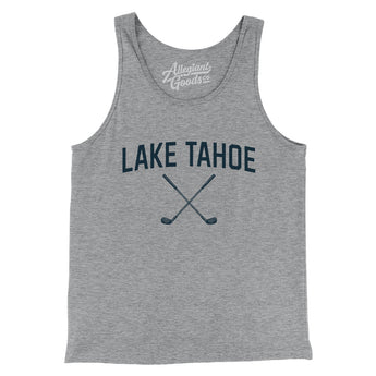 Lake Tahoe Golf Men/Unisex Tank Top-Athletic Heather-Allegiant Goods Co. Vintage Sports Apparel