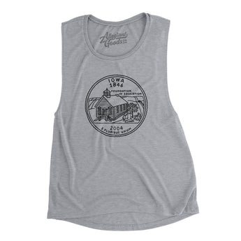 Iowa State Quarter Women's Flowey Scoopneck Muscle Tank-Allegiant Goods Co. Vintage Sports Apparel