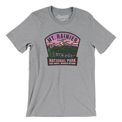 Mt. Rainier National Park Badge Men/Unisex T-Shirt-Athletic Heather-Allegiant Goods Co. Vintage Sports Apparel