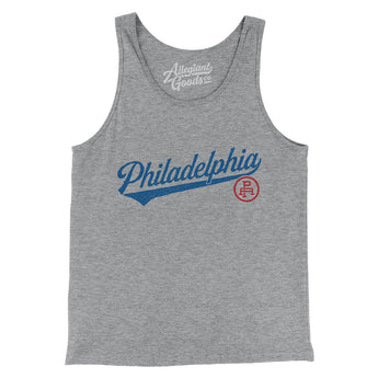 Philadelphia Vintage Script Men/Unisex Tank Top-Allegiant Goods Co. Vintage Sports Apparel