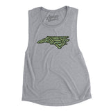North Carolina Golf Course Women's Flowey Scoopneck Muscle Tank-Athletic Heather-Allegiant Goods Co. Vintage Sports Apparel