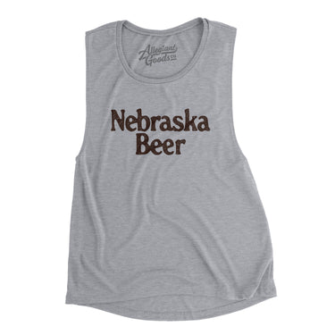 Nebraska Beer Women's Flowey Scoopneck Muscle Tank-Athletic Heather-Allegiant Goods Co. Vintage Sports Apparel