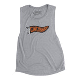 Cincinnati Pennant Women's Flowey Scoopneck Muscle Tank-Allegiant Goods Co. Vintage Sports Apparel
