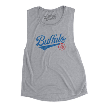 Buffalo Vintage Script Women's Flowey Scoopneck Muscle Tank-Allegiant Goods Co. Vintage Sports Apparel
