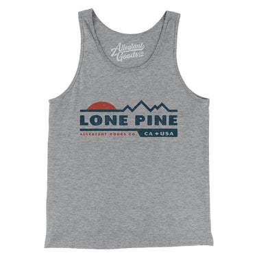 Lone Pine Mountain Sunset Men/Unisex Tank Top-Athletic Heather-Allegiant Goods Co. Vintage Sports Apparel
