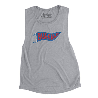 Buffalo Pennant Women's Flowey Scoopneck Muscle Tank-Allegiant Goods Co. Vintage Sports Apparel