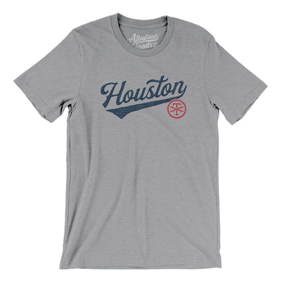 Houston Vintage Script Men/Unisex T-Shirt-Athletic Heather-Allegiant Goods Co. Vintage Sports Apparel