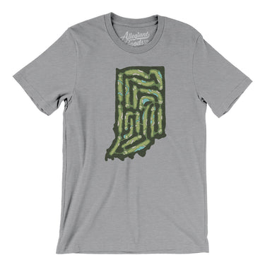 Indiana Golf Course Map Men/Unisex T-Shirt-Athletic Heather-Allegiant Goods Co. Vintage Sports Apparel