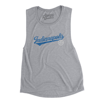 Indianapolis Vintage Script Women's Flowey Scoopneck Muscle Tank-Allegiant Goods Co. Vintage Sports Apparel