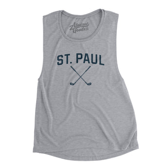 St. Paul Golf Women's Flowey Scoopneck Muscle Tank-Athletic Heather-Allegiant Goods Co. Vintage Sports Apparel