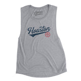 Houston Vintage Script Women's Flowey Scoopneck Muscle Tank-Allegiant Goods Co. Vintage Sports Apparel